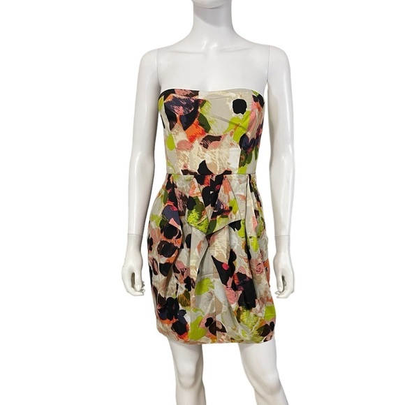 Jessica Simpson Strapless Multi Color Dress Size 2 - Picture 2 of 8